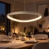Lampadario led 50w cct 3000k 4000k a sospensione per sala da pranzo tortora