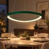 Lampadario a sospensione plettro moderno verde bosco per sala da pranzo led 50w cct 3000k 4000k