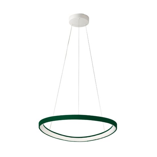 Lampadario a sospensione plettro moderno verde bosco per sala da pranzo led 50w cct 3000k 4000k