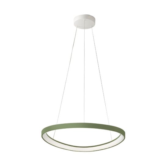 Lampadario a sospensione moderno plettro verde salvia per sala da pranzo led 50w cct 3000k 4000k