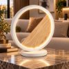 Fabas pierre lampada da tavolo bianca e legno led 29w 3000k