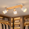 Plafoniera con 3 spot da soffitto grigio legno orientabili