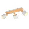 Plafoniera con 3 spot da soffitto grigio legno orientabili