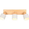Plafoniera con 3 spot da soffitto grigio legno orientabili