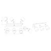 Plafoniera con 3 spot da soffitto grigio legno orientabili