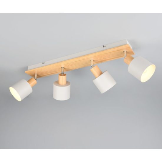 Plafoniera con faretti spot da soffitto grigio orientabile per ingresso