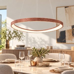 Lampadario led 50w cct 3000k 4000k moderno per sala da pranzo plettro oro rosato