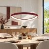 Lampadario plettro moderno a sospensione bordeaux led 50w cct 3000k 4000k