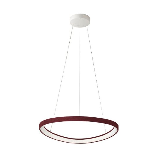 Lampadario plettro moderno a sospensione bordeaux led 50w cct 3000k 4000k