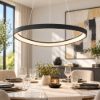 Lampadario antracite per sala da pranzo a sospensione led 50w cct 3000k 4000k