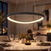 Lampadario antracite per sala da pranzo a sospensione led 50w cct 3000k 4000k