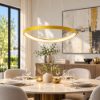 Lampadario led 50w cct 3000k 4000k a sospensione giallo girasole per sala da pranzo
