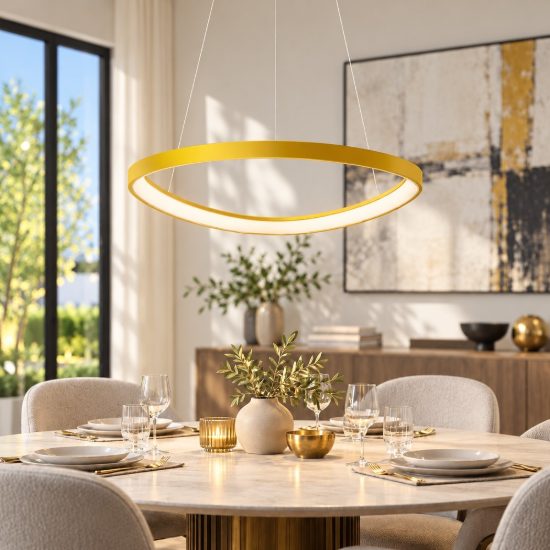 Lampadario led 50w cct 3000k 4000k a sospensione giallo girasole per sala da pranzo