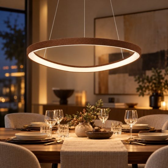 Lampadario led 50w cct 3000k 4000k moderno a sospensione plettro rame opaco