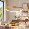 Lampadario a sospensione led 50w cct 3000k 4000k oro opaco per sala da pranzo
