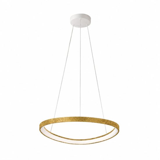 Lampadario a sospensione led 50w cct 3000k 4000k oro opaco per sala da pranzo
