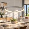 Lampadario a sospensione led 50w cct 3000k 4000k plettro moderno grigio perla per sala da pranzo