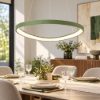 Lampadario a sospensione moderno plettro verde salvia per sala da pranzo led 50w cct 3000k 4000k