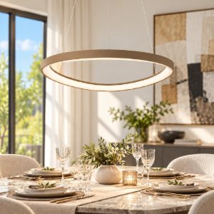 Lampadario moderno a sospensione per sala da pranzo plettro sabbia led 50w cct 3000k 4000k