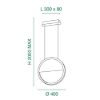 Fabas pierre lampadario moderno bianco dettagli legno led 29w 3000k dimmerabile