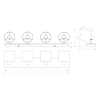 Plafoniera con faretti spot nero legno 4 luci