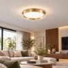 Fabas varallo plafoniera rotonda bronzo satinato led 30w cct 2700k 4000k dimmerabile con telecomando
