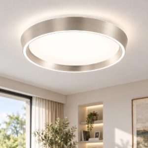 Fabas plafoniera moderna varallo champagne led 30w cct 2700k 4000k dimmerabile con telecomando