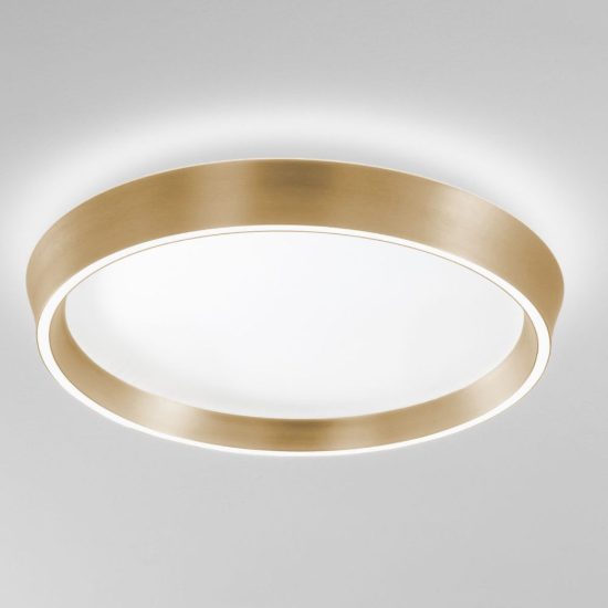 Fabas plafoniera varllo bronzo satinato rotonda led 50w cct 2700k 4000k dimmerabile con telecomando
