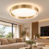 Fabas plafoniera varllo bronzo satinato rotonda led 50w cct 2700k 4000k dimmerabile con telecomando