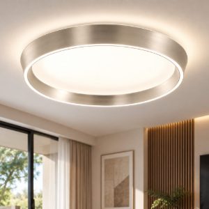 Fabas luce varallo plafoniera led 50w cct 2700k 4000k dimmerabile con telecomando champagne