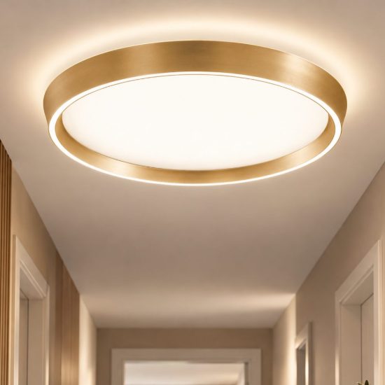 Fabas varallo plafoniera moderna bronzo satinato led 36w cct 2700k 4000k dimmerabile con telecomando