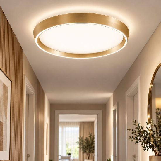 Fabas varallo plafoniera moderna bronzo satinato led 36w cct 2700k 4000k dimmerabile con telecomando