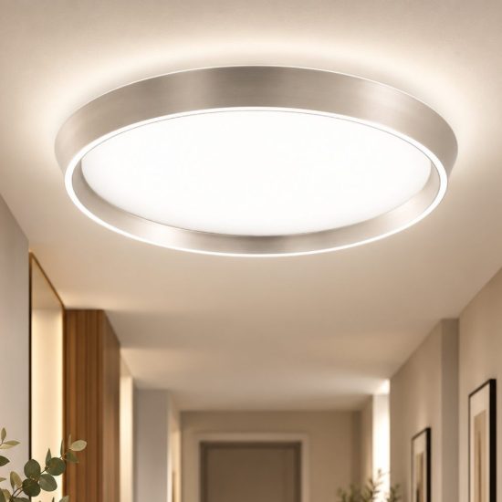 Fabas plafoniera varallo rotonda champagne led 36w cct 2700k 4000k dimmerabile con telecomando