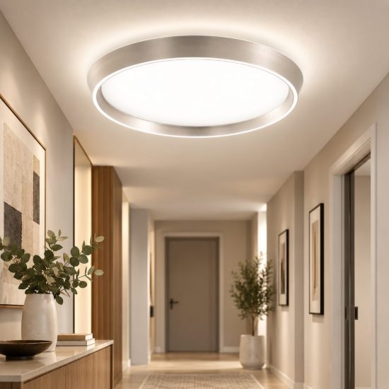 Fabas plafoniera varallo rotonda champagne led 36w cct 2700k 4000k dimmerabile con telecomando