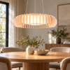 Lampadario per tavolo da pranzo led cct 3000k 6500k legno con telecomando