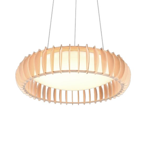 Lampadario per tavolo da pranzo led cct 3000k 6500k legno con telecomando