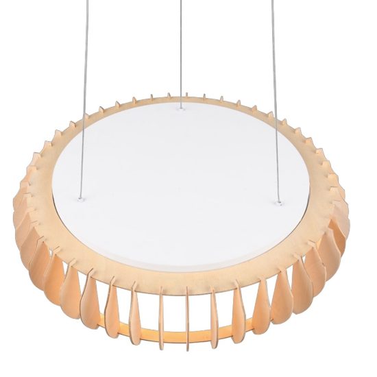Lampadario per tavolo da pranzo led cct 3000k 6500k legno con telecomando