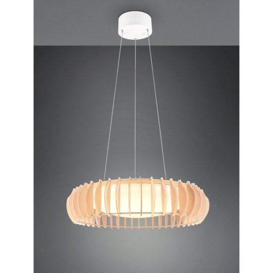 Lampadario per tavolo da pranzo led cct 3000k 6500k legno con telecomando
