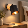 Applique per camera da letto nero oro legno