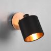 Applique per camera da letto nero oro legno