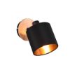 Applique per camera da letto nero oro legno