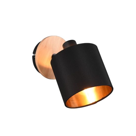 Applique per camera da letto nero oro legno
