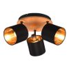 Plafoniera 3 spot orientabili nero legno