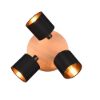 Plafoniera 3 spot orientabili nero legno