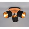 Plafoniera 3 spot orientabili nero legno