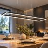 Lampadario antracite led dimmerabile moderno per soggiorno rettangolare