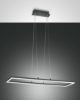 Lampadario antracite led dimmerabile moderno per soggiorno rettangolare