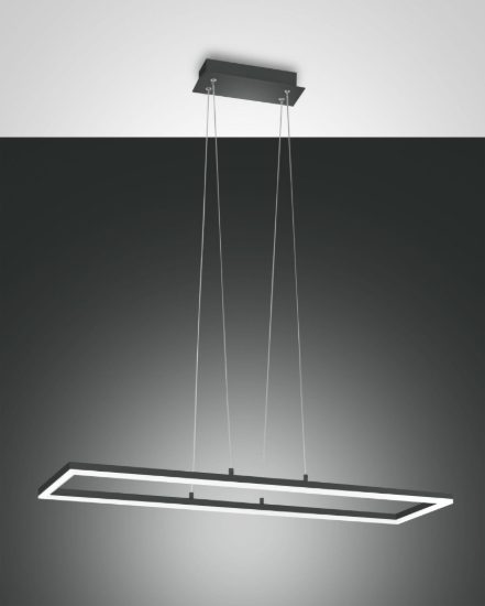Lampadario antracite led dimmerabile moderno per soggiorno rettangolare