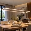Fabas luce bard lampadario moderno lineare corten led 52w 3000k dimmerabile
