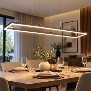 Fabas luce bard lampadario moderno lineare corten led 52w 3000k dimmerabile